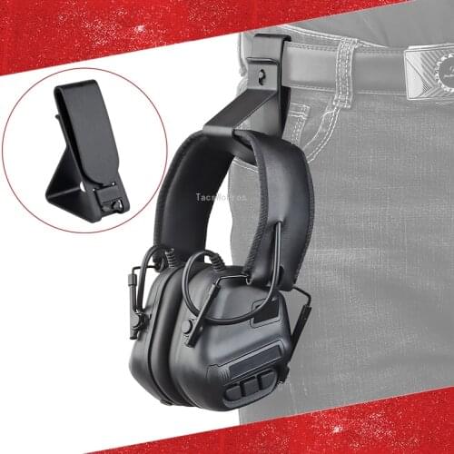 Tactical Headset Hang Buckle Portable Quick Release Mobile Phone Holder Army Shooting Headphone Hanger Earmuff Hook Clip Clamp