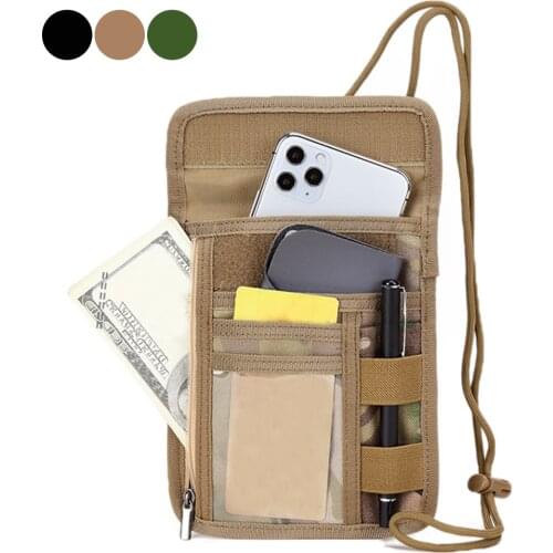 Tactical ID Card Holder Multifunction Card Case Credit Passport Purse Chest Hanging Outdoor Hunting Molle Pouch Wallet Bag