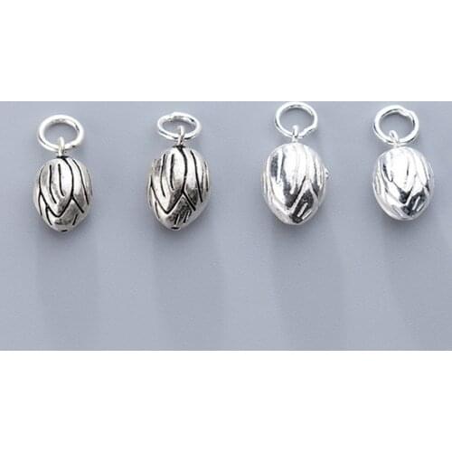 Vintage 925 Sterling Silver Lotus Type Pendants Craft Decoration Silver Fine Charm For Bracelets DIY Jewlery Making Findings