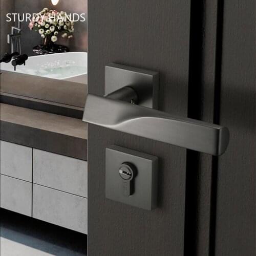 Interior Zinc Alloy Silent Anti-theft Door Lock Bedroom Security Door Handle Locks Household Hardware Lockset Accessories