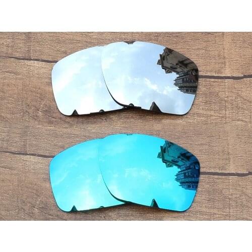 Vonxyz 2 Pairs Ice Mirror & Chrome Mirror Polycarbonate Replacement Lenses for-Oakley Big Taco Frame