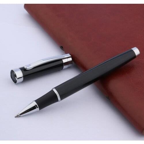 High Quality Baoer 027 Black Lacquerred Silver Trim Office Gift Metal Rollerball Pen