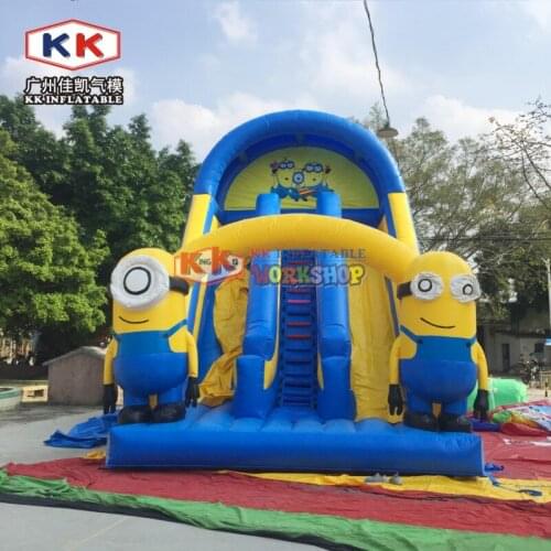 Yellow Inflatable Cartoon Dry Slides Bouncer Kids Playground Large Commercial Inflatable Super Slide For Outdoor