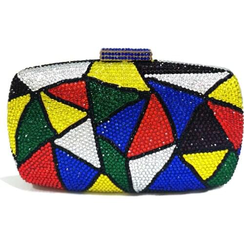 Bag For Women Sparkling Crystal Evening Bag Clutch Novelty Geometric Lattice Casual Cocktail Dinner Bag Wedding Bridal Clutch