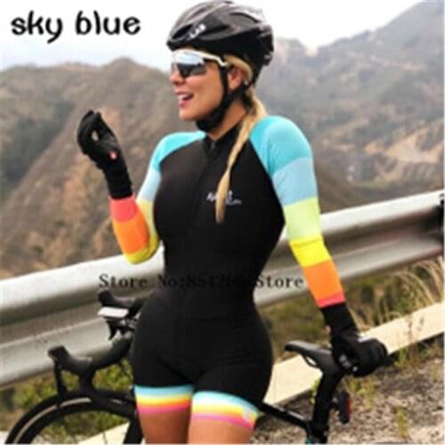 2021 New Ladies Mountain Bike Road Bike Riding Competition Equipment Bodysuit Jumpsuit Long Sleeve Suit