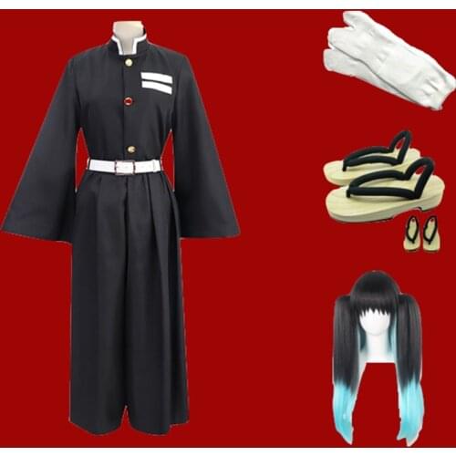 Cosplay Demon Slayer: Kimetsu no Yaiba Anime Cosplay Costume Halloween Tokitou Muichirou Cosplay Costume Wig Wooden Shoes