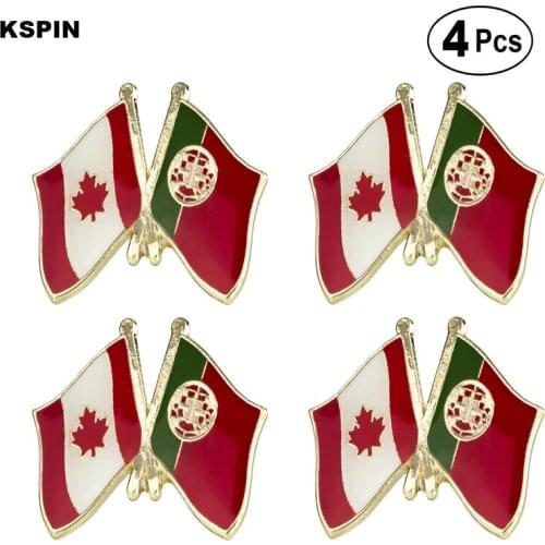 Canada & Portugal Friendship Flag Pin Lapel Pin Badge Brooch Icons 4pcs
