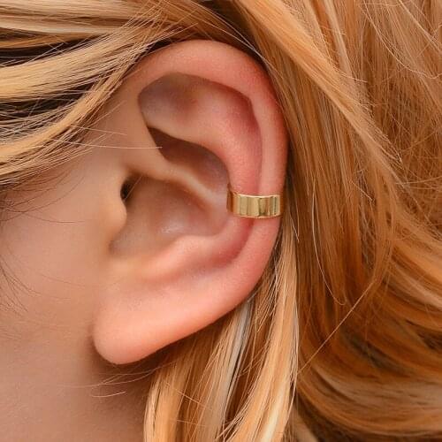 1 PCS Vintage Simple X Shape Leaf Ear Cuff Non Pierced Clip Earring for Women Man Punk Small Alloy Circle U Shape Cuff Earrings