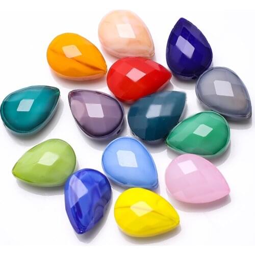 10Pcs/Lot Lampwork Glass Drop Beads 13x18mm Natural Stone Crystal Teardrop Peandant For DIY Making Necklace Bracelets Jewelry