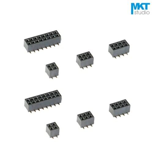 100Pcs 2.0mm Pitch Vertical SMD SMT Double Row 4.3mm Female PTH Pin Header For Arduino 2x6P 2x7P 2x8P 2x10P