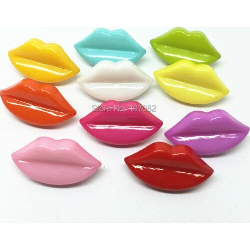 1000pcs Mixed Lips Shaped Buttons Plastic Shank Sewing Baby Novelty Button Embellishments Cardmaking Scrapbooking 38x24mm