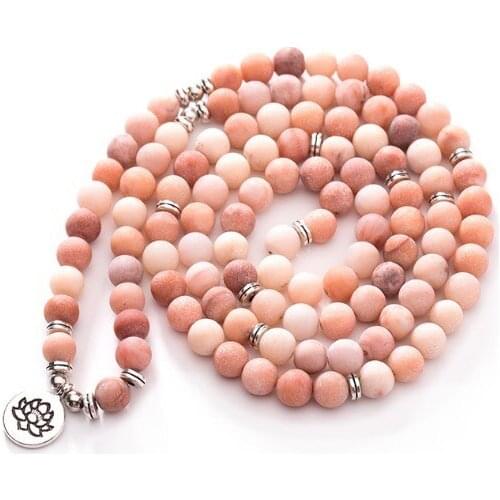 Pink 108 beads 8mm elastic adjustable Lotus life tree Buddha OM eye Chakra Reiki agate Onyx Yoga Bracelet necklace ury4s