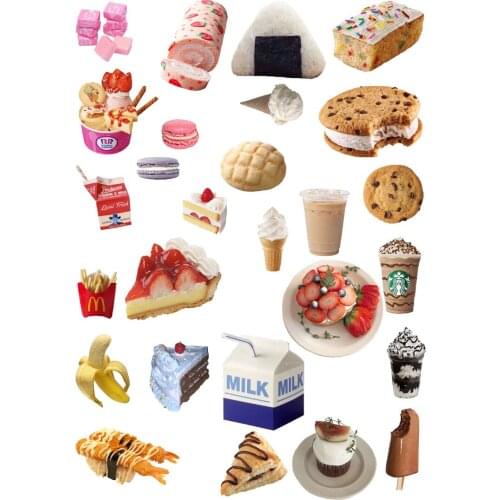 27pcs Delicious cake coffee sushi stickers/Scrapbooking Stickers /Decorative Sticker /DIY Craft Cup notebook Albums
