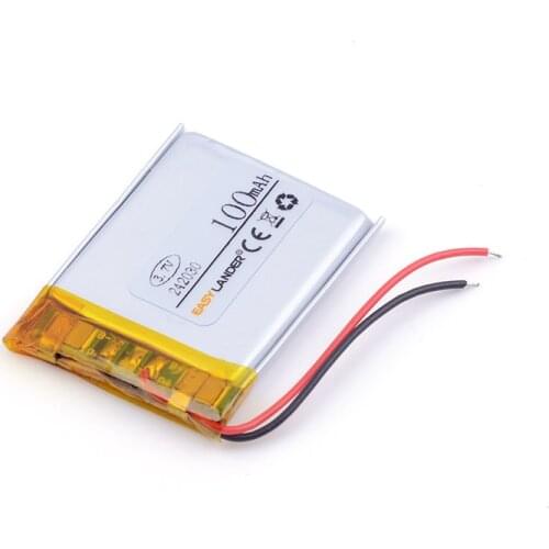 3.7v lithium rechargeable battery 242030 100mAh FOR MP3 MP4 DVR GPS Bluetooth mini speaker small toys spreadsheet 252030