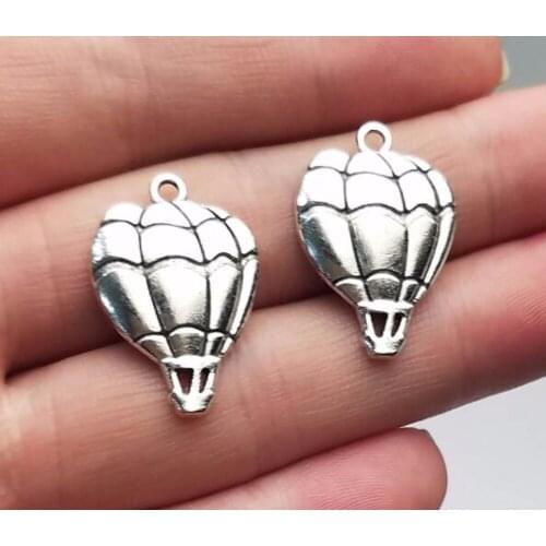 30pcs/lot--25x17mm, Antique silver plated/bronze plated Hot Air Balloon charms,DIY supplies,Jewelry accessories