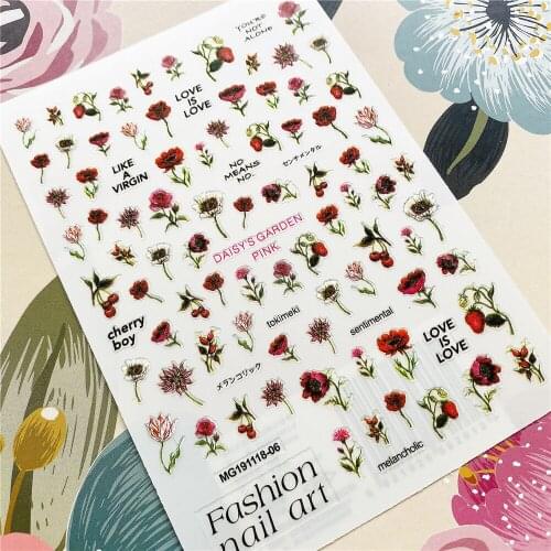 CA-400 MG191118-06 Garden of daisies Flower 3D Back glue Nail decal Nail sticker Nail decoration Nail art Nail ornament