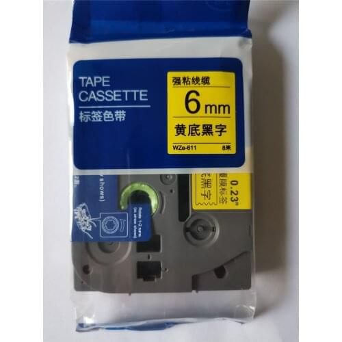 6mm Label Tape For Ribbon Printer TZ-611 WZE-611