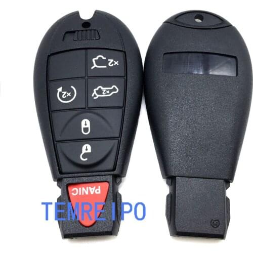 5+1 button smart remote car key case shell replacement Cover for Chrysler Dodge Jeep with uncut blade