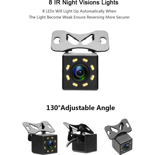 Car rear view camera HD rear view video vehicle camera Backup Reverse Camera 4/8/12 LED Night Vision Parking Camera wide angle