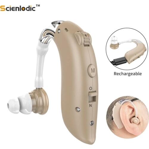 BTE Rechargeable Hearing Aid Ear Sound Amplifier Hearing Aids Adjustable Sound Hearing Amplifier for Elderly Hearing Loss