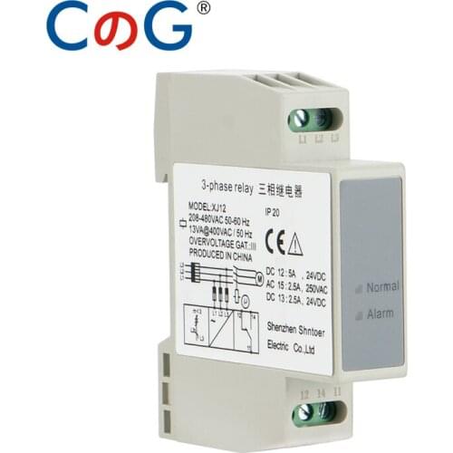 CG 3-Phase Monitor Relay Sequence Protection Din Rail Module Board 5A 24V DC 220VAC Phase Failure Monitoring SPDT Voltage Relay