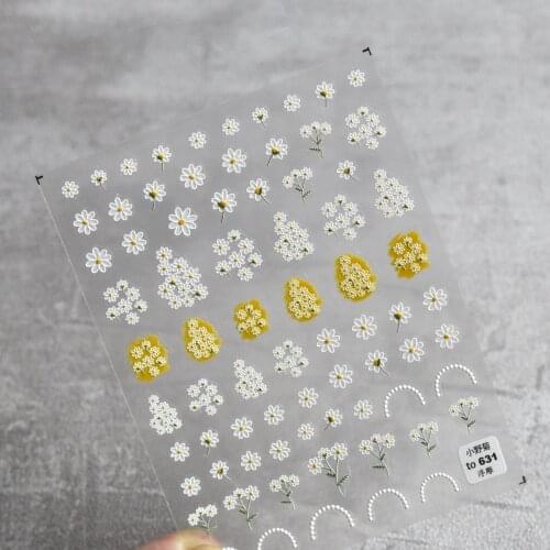 Beautizon Flowers and Ribbons Art Sticker High Quality 3D Engraved Nail Stickers Nail Art Decorations Nail Decals Design