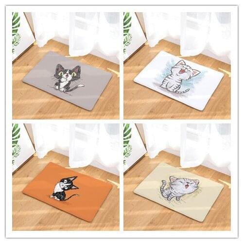 Welcome Mats for Front Door Cute Cartoon Cat Kitchen Mats for Floor Living Room Rug Decorative Mat Home Decor
