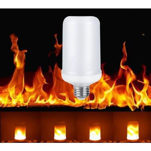 E27 E26 Flame Flicker LED Bulb Dynamic Effect Corn Dancing Fire Burning Flicker LED light 3528SMD AC85-265V 300lm Epistar li