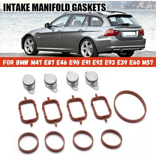 EPMAN 4 x 22mm Aluminium Swirl Flap Bungs W/Gaskets Replacement Set +O-Ring For BMW 3 5 Series Intake Manifold TKYD82K