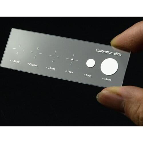 Cross Dot Min 0.01mm Glass Microscope Stage Micrometer Calibration Slide with Scales