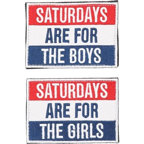 Saturdays Are Fox The Boys Grils 3D Embroidered Armband Clothing Personality Badge Backpack Hat Jacket Denim Decorative Patch
