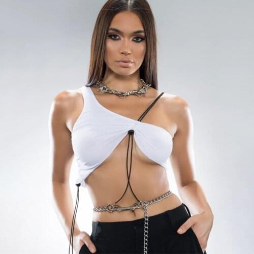 Women Ruched Crop Cami Tops Womens Drawstring Tank Tops Sexy Sleeveless Solid Color Ruched Front Rib Knit Crop Tops Cotton Vest