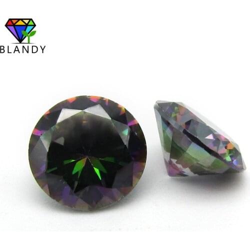 50pcs/lot 1.0~4.0mm Round Brilliant Cut Plating Color Cubic Zirconia Loose Multicolor CZ Stone Synthetic Gems For Jewelry Making