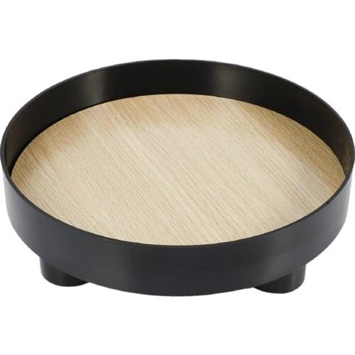 New Nordic Round Plastic Tray Plastic Organize Disk Snacks Sundries High Foot Plate Home Use Desktop Decoration Tea Tray