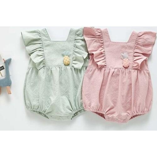 Summer Baby Girls Clothes Baby Bodysuit Cute Lattice Triangle Jumpsuit Infant Baby One-piece Outfits