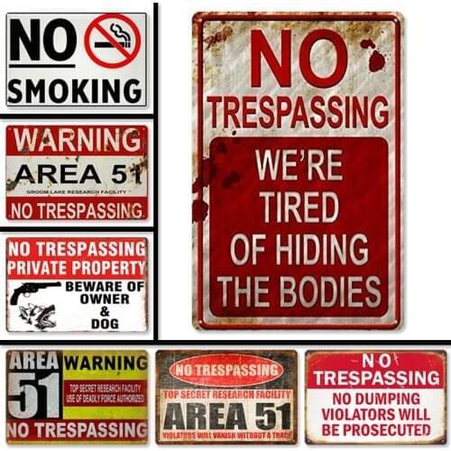 No Trespassing Sign Warning Metal Sign Video Surveillance Sign 20X30CM Wall Decor Yard Sign No Entry Metal Signs