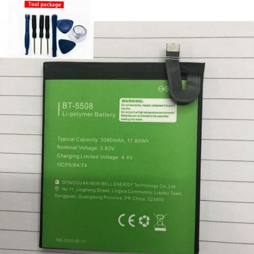 Original battery 3080mAh 11.80WH 3.83V BT-5508 Battery For Leagoo T8S Mobile Phone Batteries