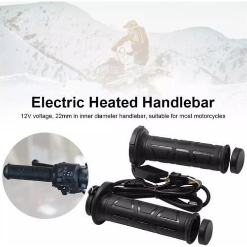 A Pair Of Motorcycle Electric Heating Handle Cover Adjustable Temperature Heated Grips Handle Silicone Winter Warm Handlebars