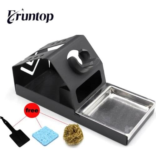 1Set T12 9501 Spare Soldering Iron Kirsite Stand with Copper Wire Clean Ball Anti Scalding Silicone Pad Cleaning Sponge