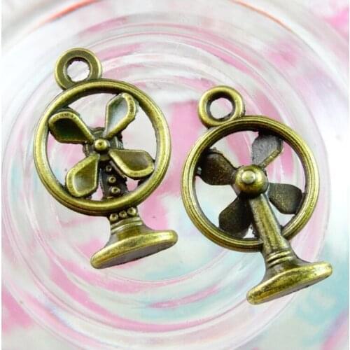 100pcs/lot 20*13MM Antique bronze charms Electric fan pendants for DIY metal jewelry making