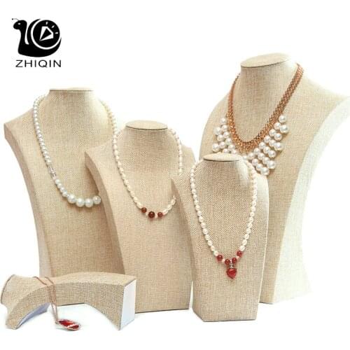 Linen Fabric Flannel Portrait Necklace Display Pendant Display Organizer Jewelry Display Storage Rack Bracket Window Display