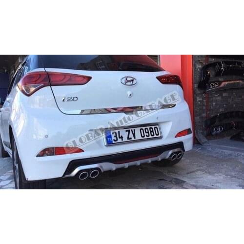 For Hyundai I20 Diffuser 2014 2015 2016 2017 2018 Rear Bumper Extension Attachment Car Styling Auto Accessory Exhaust Sport