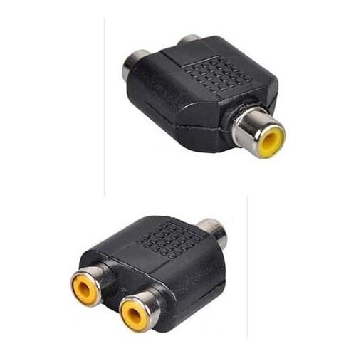 10pcs 1 TO 2 RCA/PHONO FEMALE AUDIO/VIDEO AV ADAPTER SPLITTER adaptor