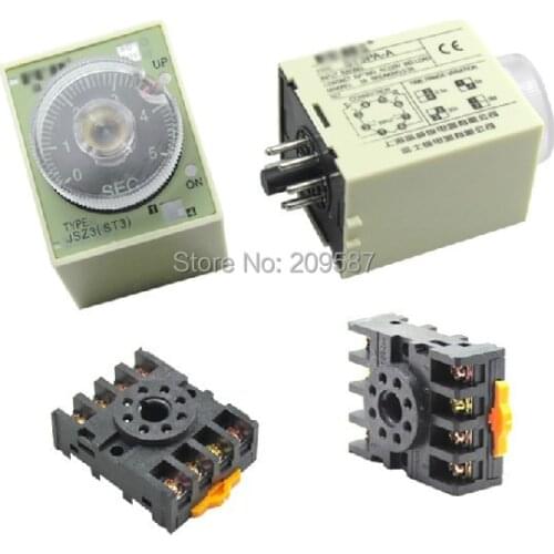 220VAC power off delay timer time relay 0-3 minutes ST3PF & Base