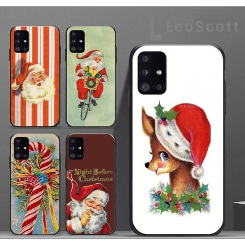Merry Christmas Vintage art santa claus Phone Case For Samsung A50 A51 A52 A71 A31 A21S S8 S9 S10 S20 S21 Plus Fe Ultra