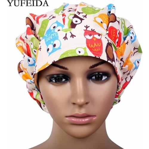 Women Men Working Caps Unisex Cotton Reuseable Bouffant Hats With Sweatband Kitchen Cooking Hat Scrub Cap Breathable Scrubs Hot