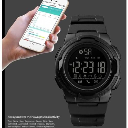 Men Smart Watch Calorie Pedometer Multi-Functions Remote 50M Waterproof Digital Sports Mens SmartWatch Relogio Masculino SKMEI