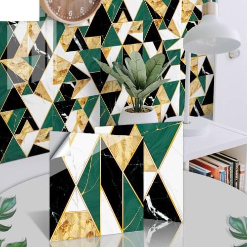 Mediterranean tile art mosaic waterproof wall sticker Kitchen oilproof sticker Bathroom waterproof self-adhesive deco wallpaper