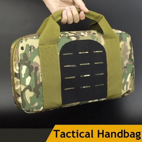 Tactical Gun Handbag Military Airsoft Pistol Carry Bag with Magazine Pouch Hunting Shooting Gun Holster Durable Padded Bags
