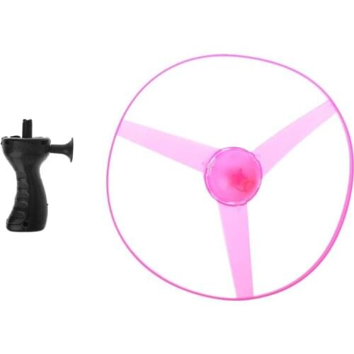 LED Flashing Plastic Pull String Flying Saucer Propeller Toy Disc Helicopter New